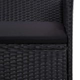 vidaXL 4-Piece Lounge Set with Cushions Poly Rattan Brown