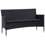 vidaXL 4-Piece Lounge Set with Cushions Poly Rattan Brown