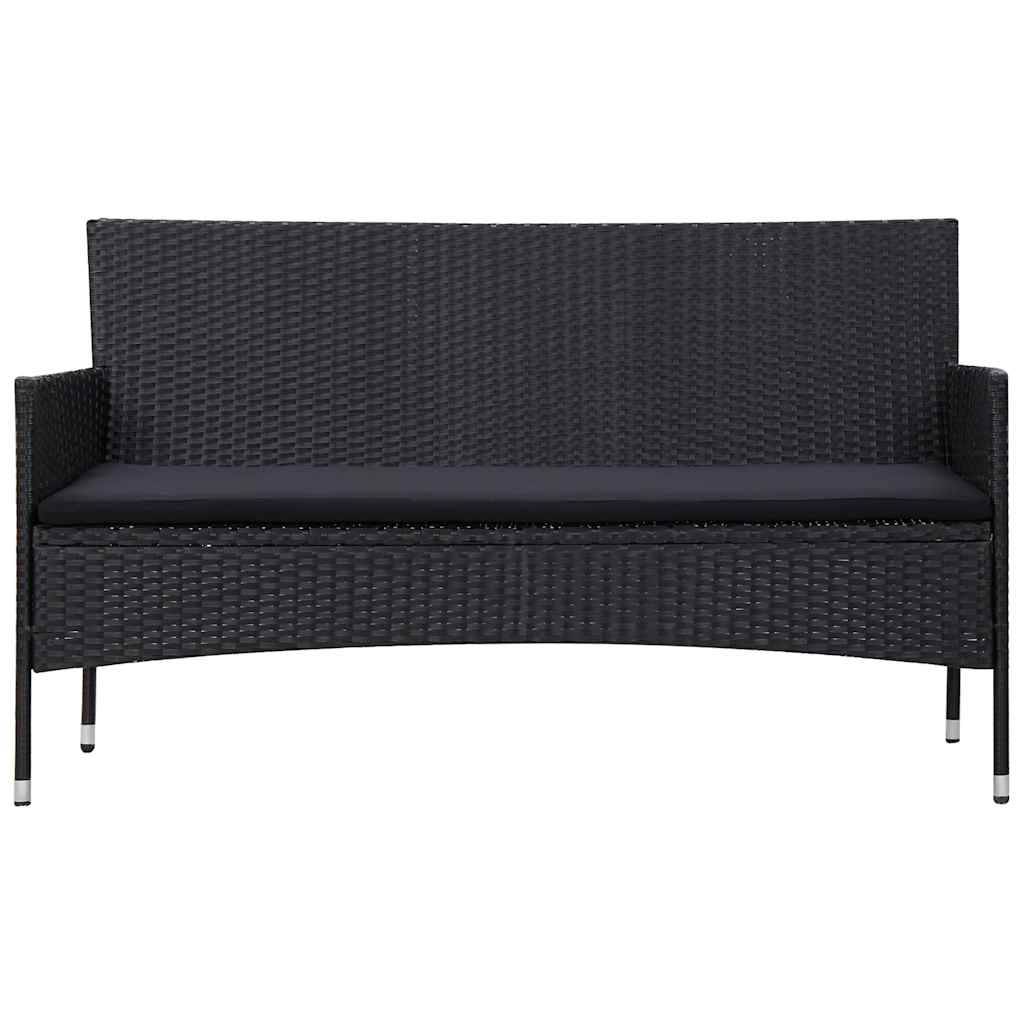 vidaXL 4-Piece Lounge Set with Cushions Poly Rattan Brown