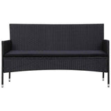vidaXL 4-Piece Lounge Set with Cushions Poly Rattan Brown
