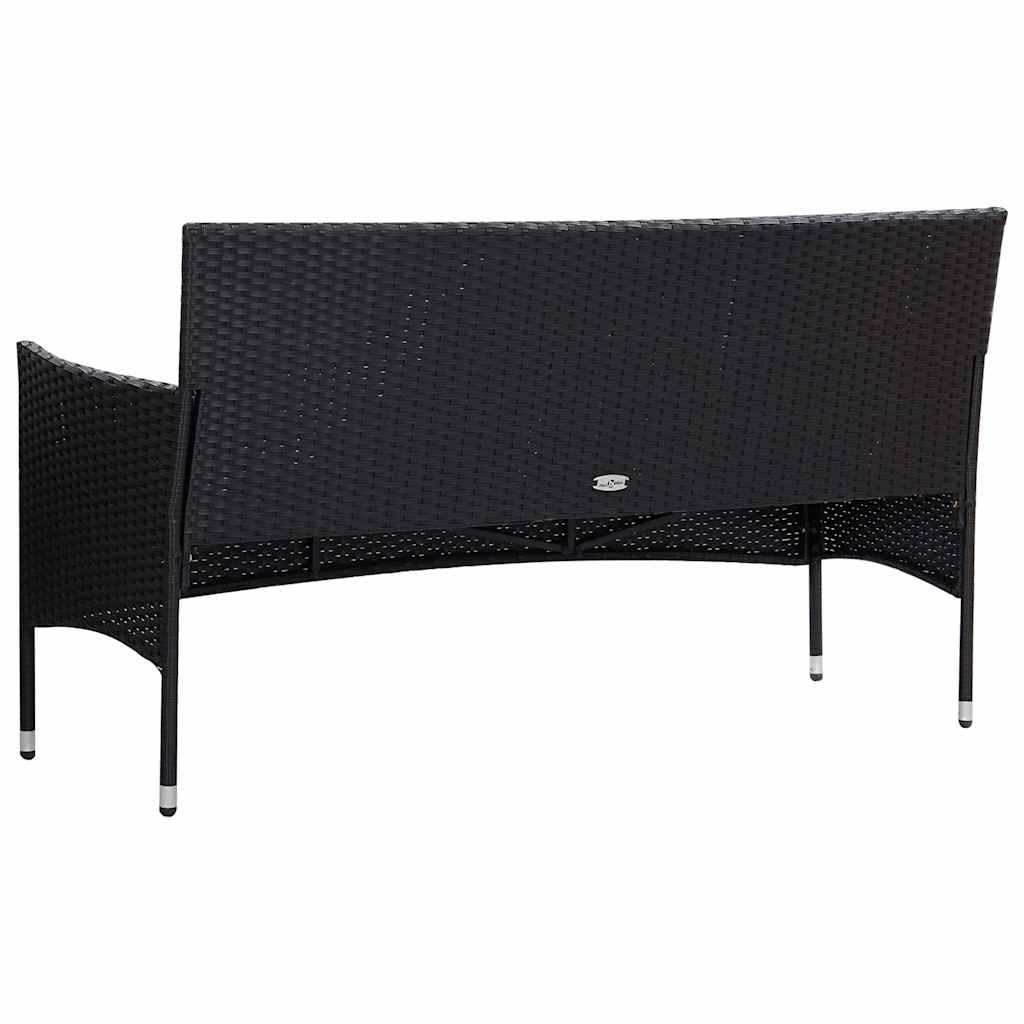 vidaXL 4-Piece Lounge Set with Cushions Poly Rattan Brown