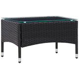 vidaXL 4-Piece Lounge Set with Cushions Poly Rattan Brown