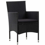 vidaXL 4-Piece Lounge Set with Cushions Poly Rattan Brown