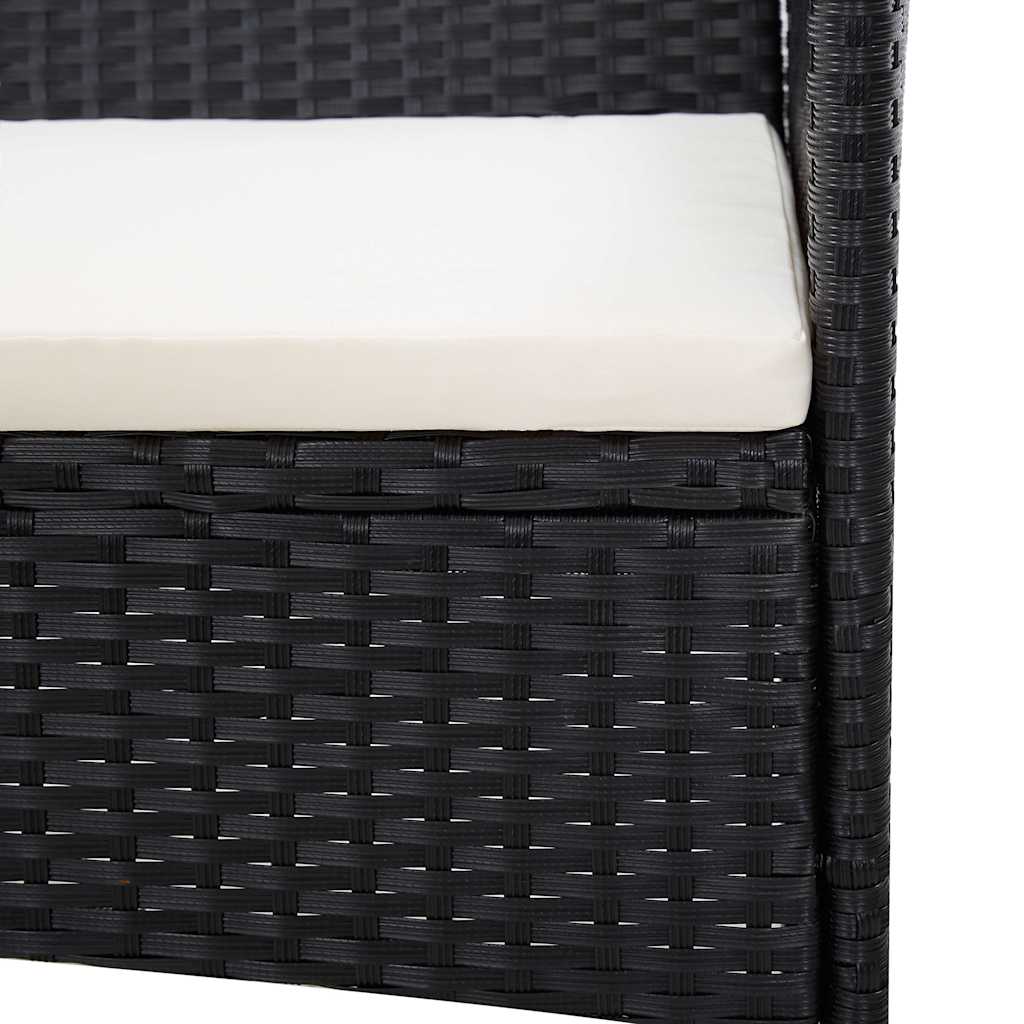 vidaXL 5-delige Loungeset met kussens poly rattan bruin