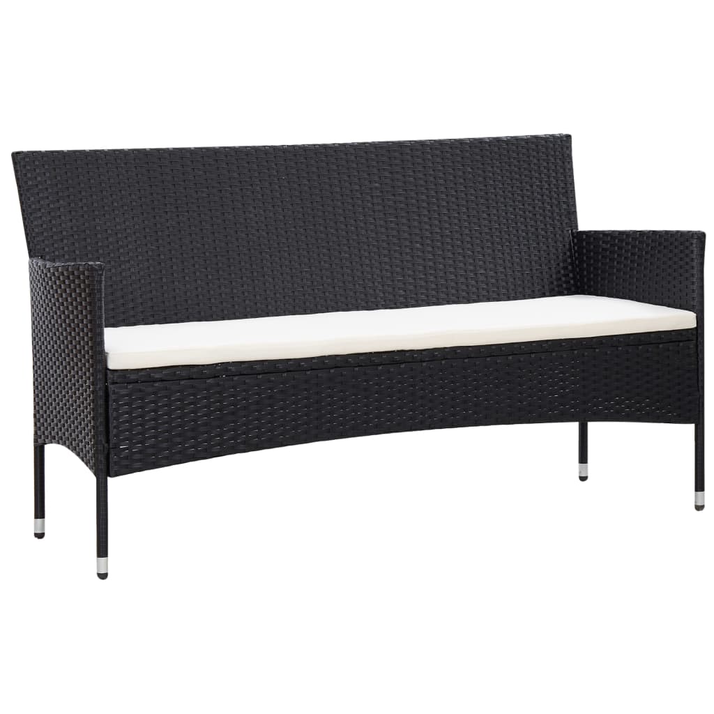 vidaXL 5-delige Loungeset met kussens poly rattan bruin