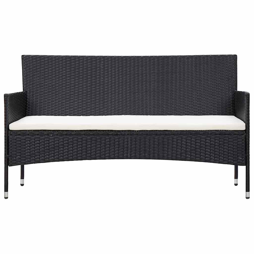 vidaXL 5-delige Loungeset met kussens poly rattan bruin