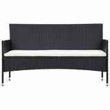 vidaXL 5-delige Loungeset met kussens poly rattan bruin