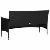 vidaXL 5-delige Loungeset met kussens poly rattan bruin