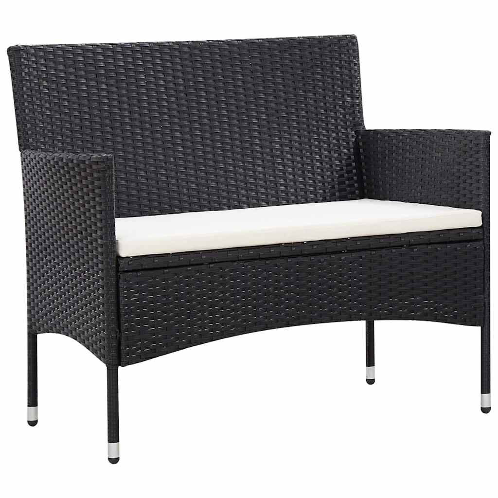 vidaXL 5-delige Loungeset met kussens poly rattan bruin