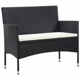 vidaXL 5-delige Loungeset met kussens poly rattan bruin