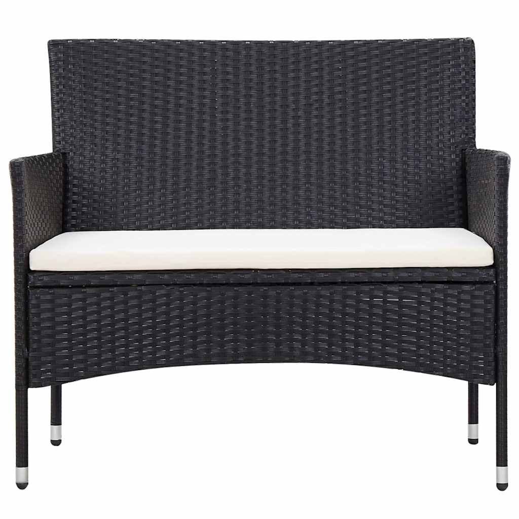vidaXL 5-delige Loungeset met kussens poly rattan bruin