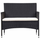 vidaXL 5-delige Loungeset met kussens poly rattan bruin