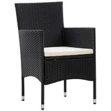 vidaXL 5-delige Loungeset met kussens poly rattan bruin