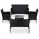 vidaXL 5-delige Loungeset met kussens poly rattan bruin