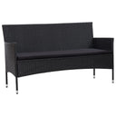 vidaXL Tuinbank 3-zits met kussens poly rattan grijs