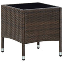 vidaXL Garden Table 40x40x45 cm Poly Rattan Brown