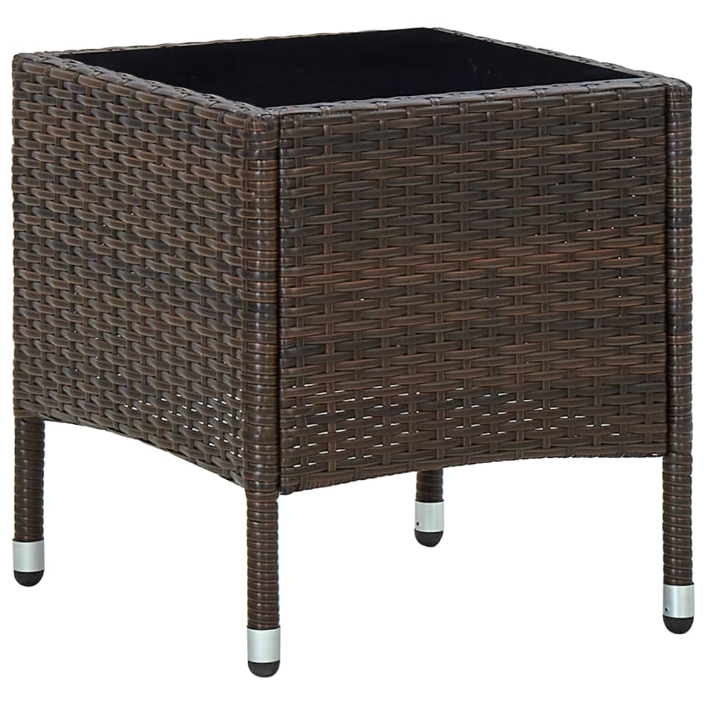 vidaXL Garden Table 40x40x45 cm Poly Rattan Brown