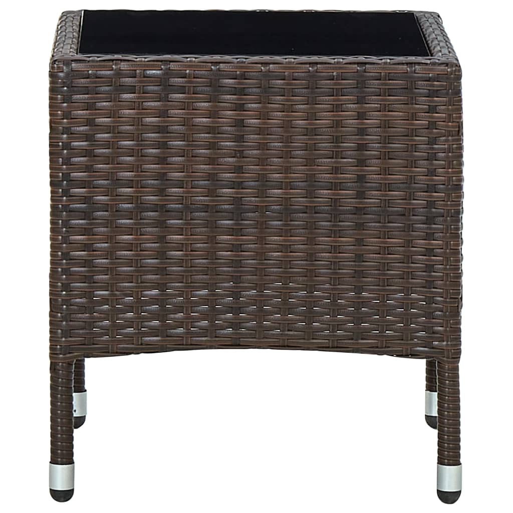 vidaXL Garden Table 40x40x45 cm Poly Rattan Brown