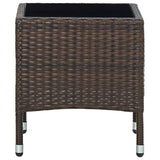vidaXL Garden Table 40x40x45 cm Poly Rattan Brown
