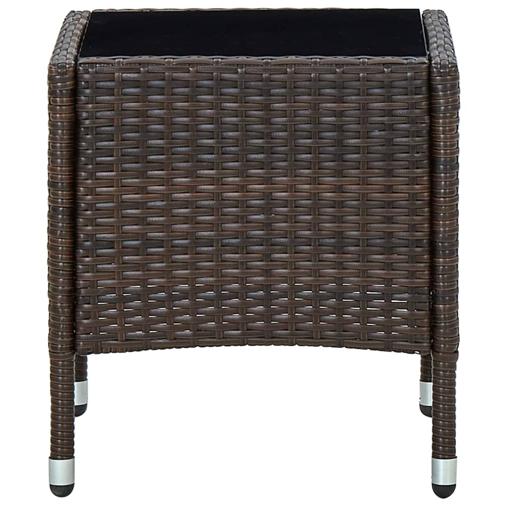 vidaXL Garden Table 40x40x45 cm Poly Rattan Brown