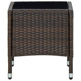 vidaXL Garden Table 40x40x45 cm Poly Rattan Brown