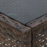 vidaXL Garden Table 40x40x45 cm Poly Rattan Brown