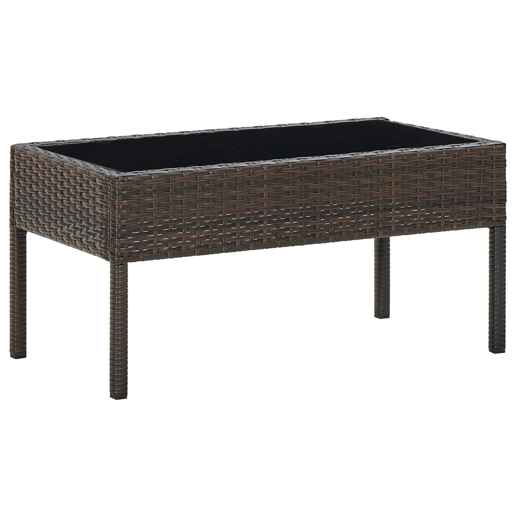vidaXL Garden Coffee Table 75x40x37 cm Poly Rattan Brown