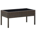 vidaXL Garden Coffee Table 75x40x37 cm Poly Rattan Brown