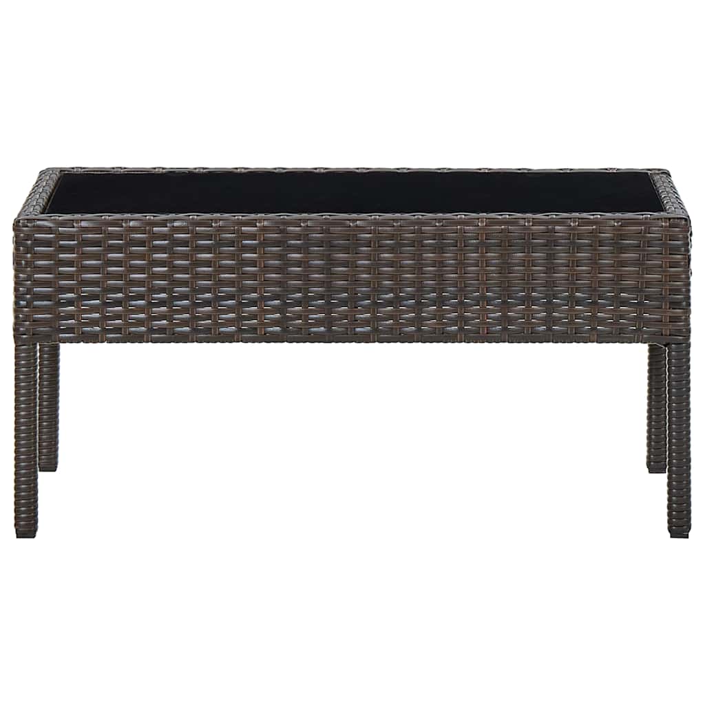vidaXL Garden Coffee Table 75x40x37 cm Poly Rattan Brown