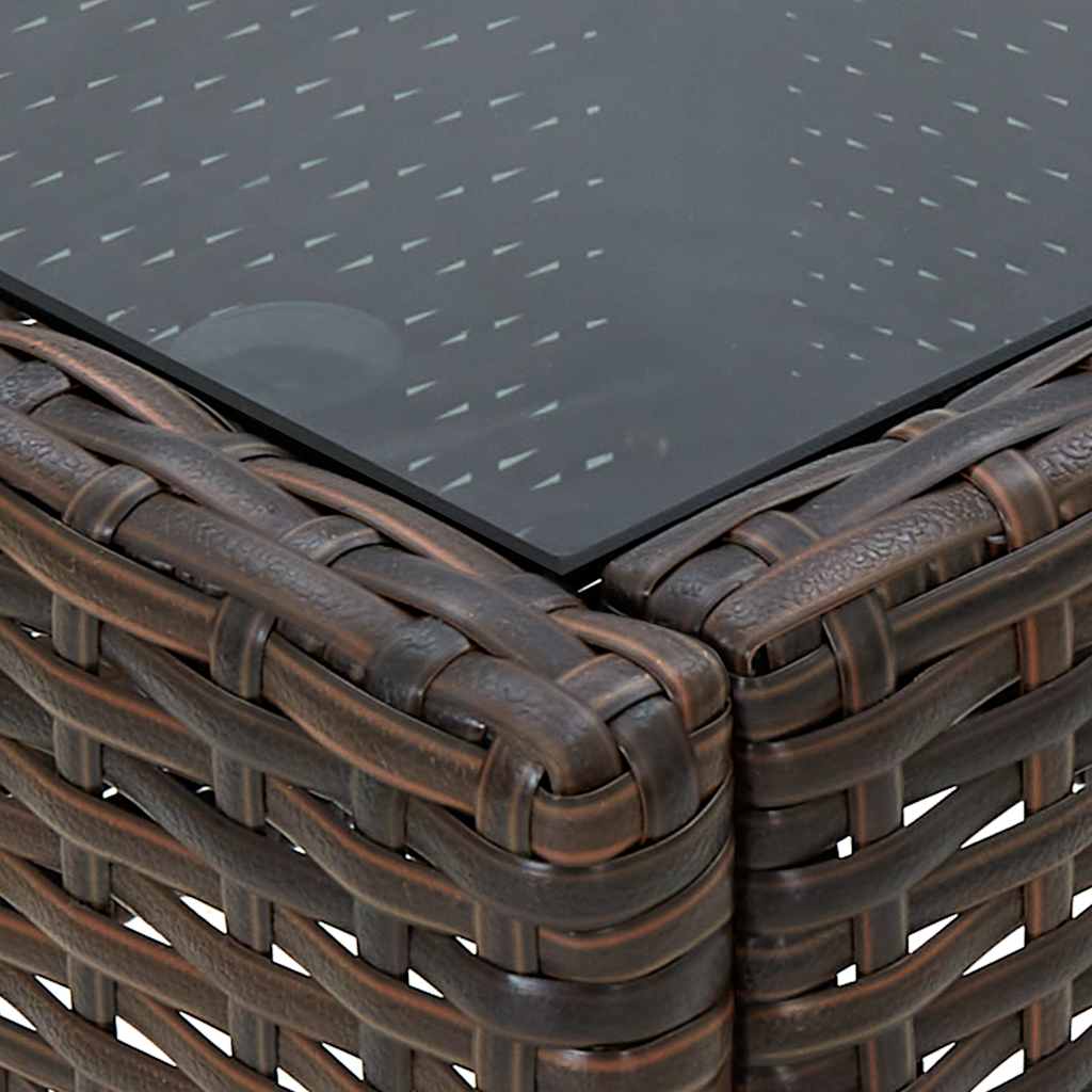 vidaXL Garden Coffee Table 75x40x37 cm Poly Rattan Brown