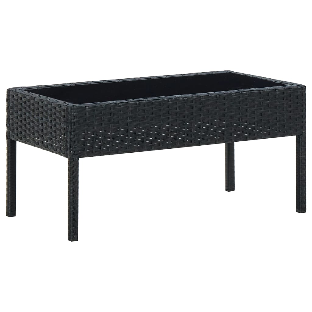 vidaXL Garden Coffee Table 75x40x37 cm Poly Rattan Brown