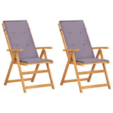 vidaXL Tuinstoelen 2 st verstelbaar massief acaciahout bruin