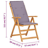 vidaXL Tuinstoelen 2 st verstelbaar massief acaciahout bruin