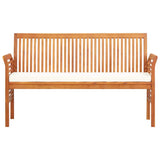 vidaXL Tuinbank 2-zits met kussen 120 cm massief acaciahout