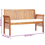 vidaXL Tuinbank 2-zits met kussen 120 cm massief acaciahout