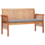 vidaXL Tuinbank 2-zits met kussen 120 cm massief acaciahout