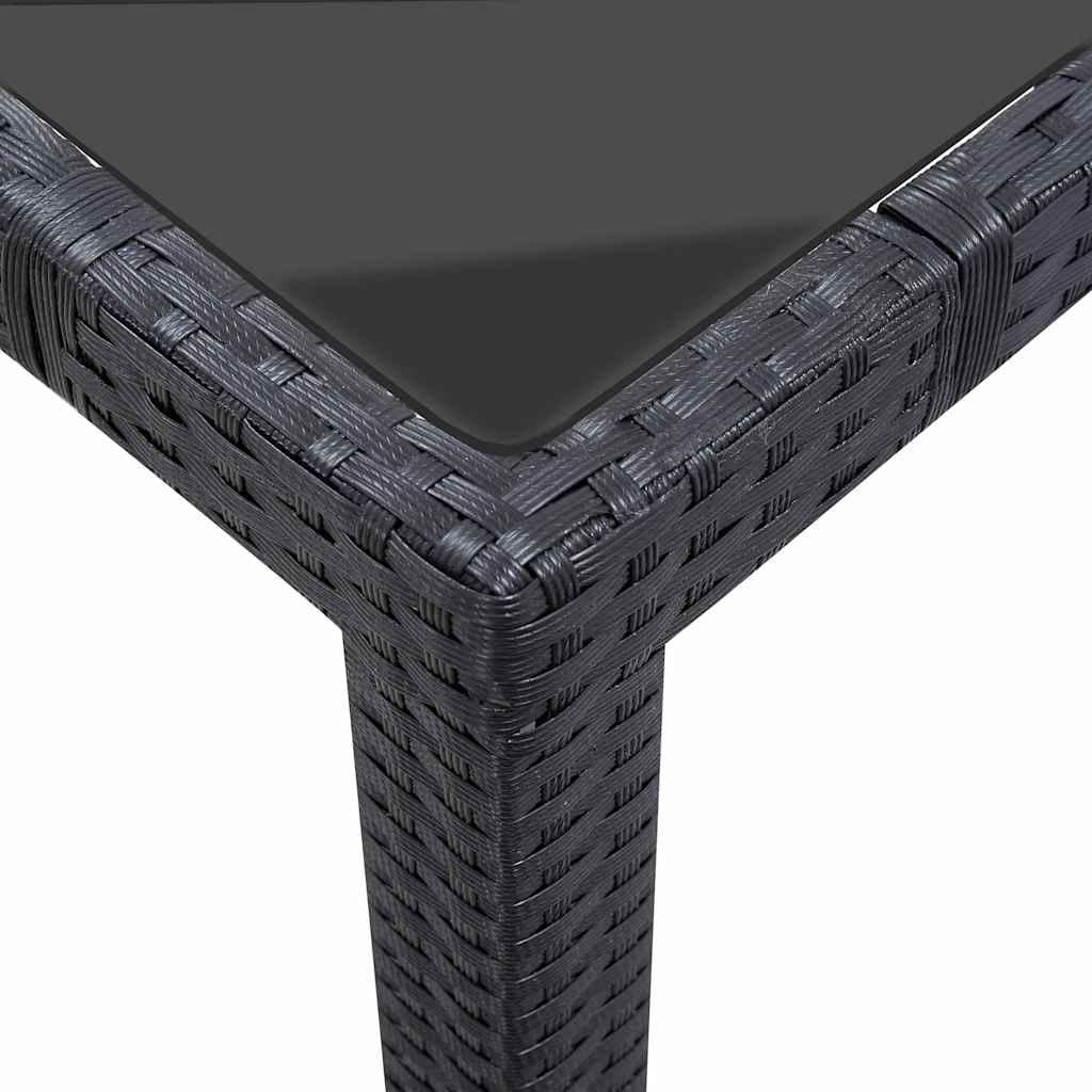 vidaXL 9-delige Tuinset poly rattan zwart