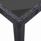 vidaXL 9-delige Tuinset poly rattan zwart
