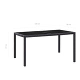 vidaXL 9-delige Tuinset poly rattan zwart