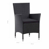 vidaXL 9-delige Tuinset poly rattan zwart