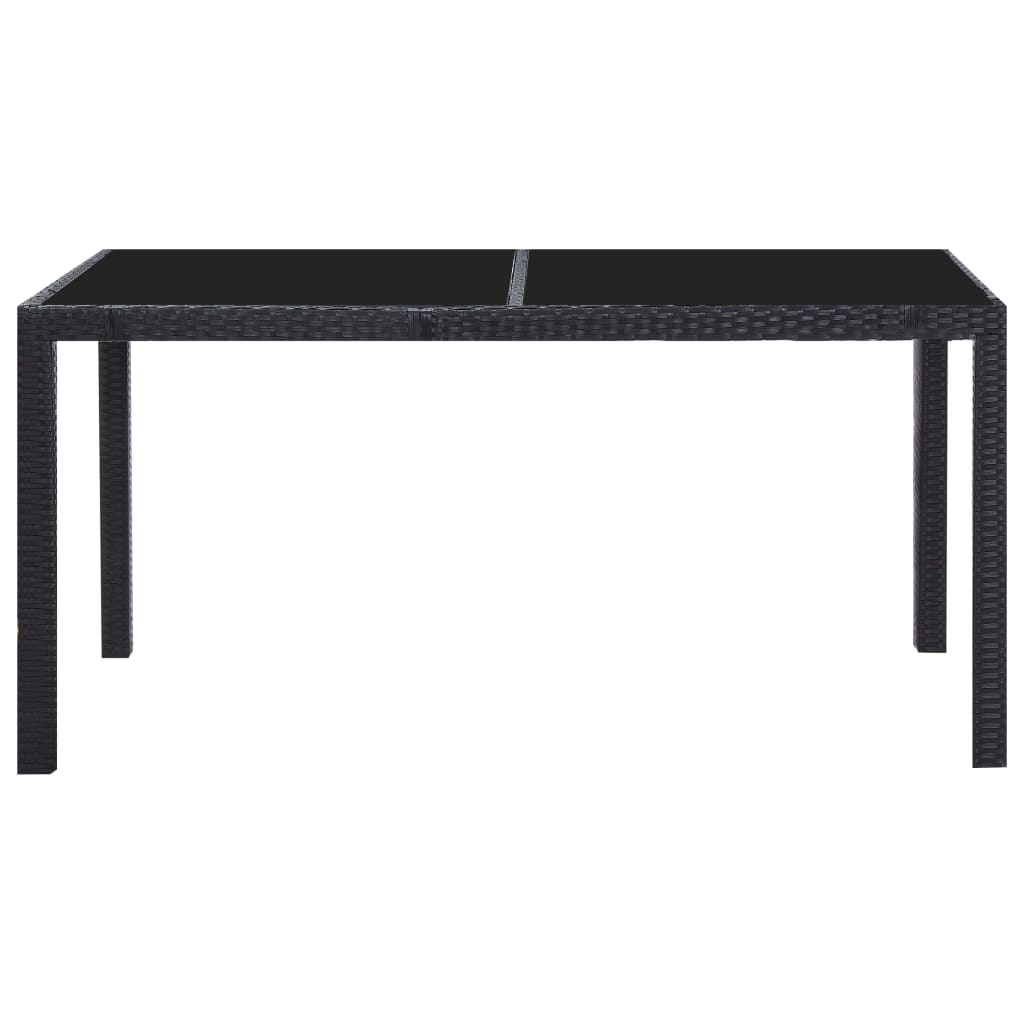 vidaXL 9-delige Tuinset poly rattan zwart