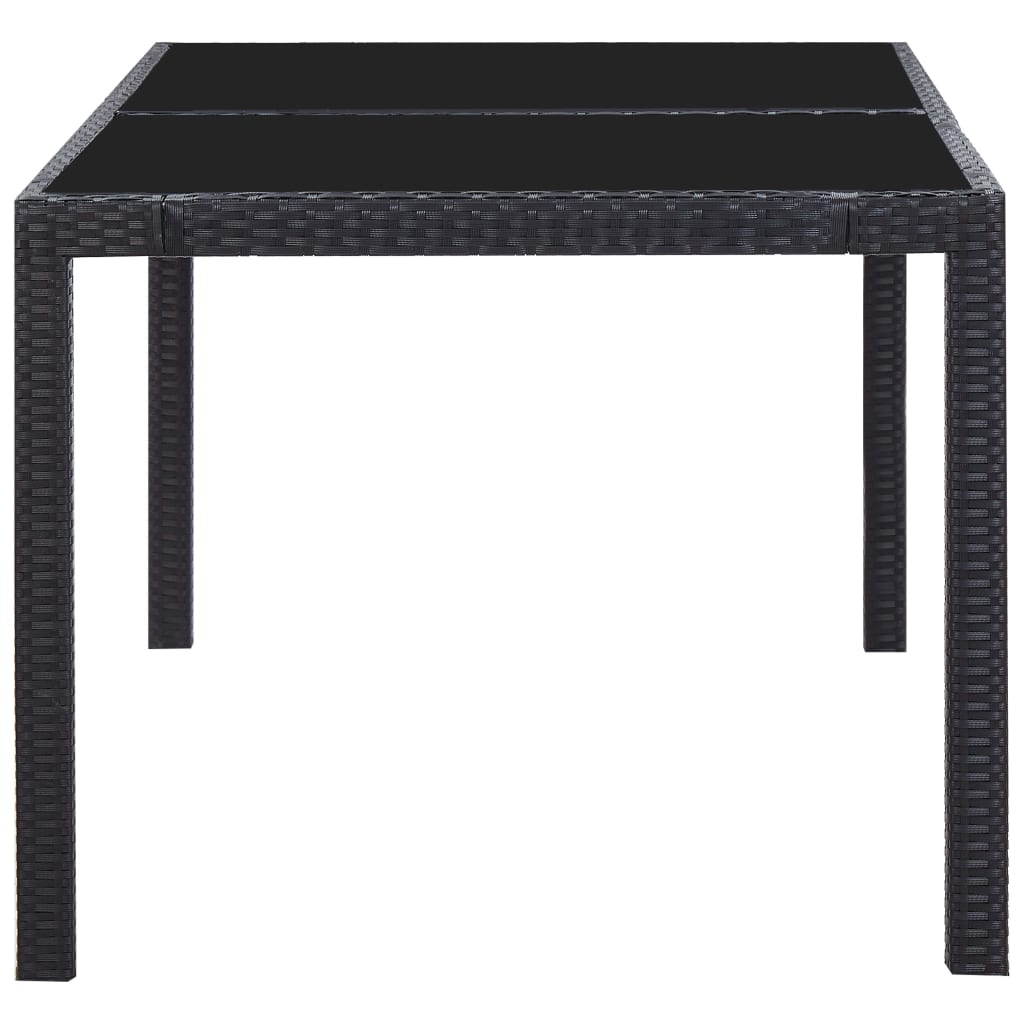 vidaXL 9-delige Tuinset poly rattan zwart