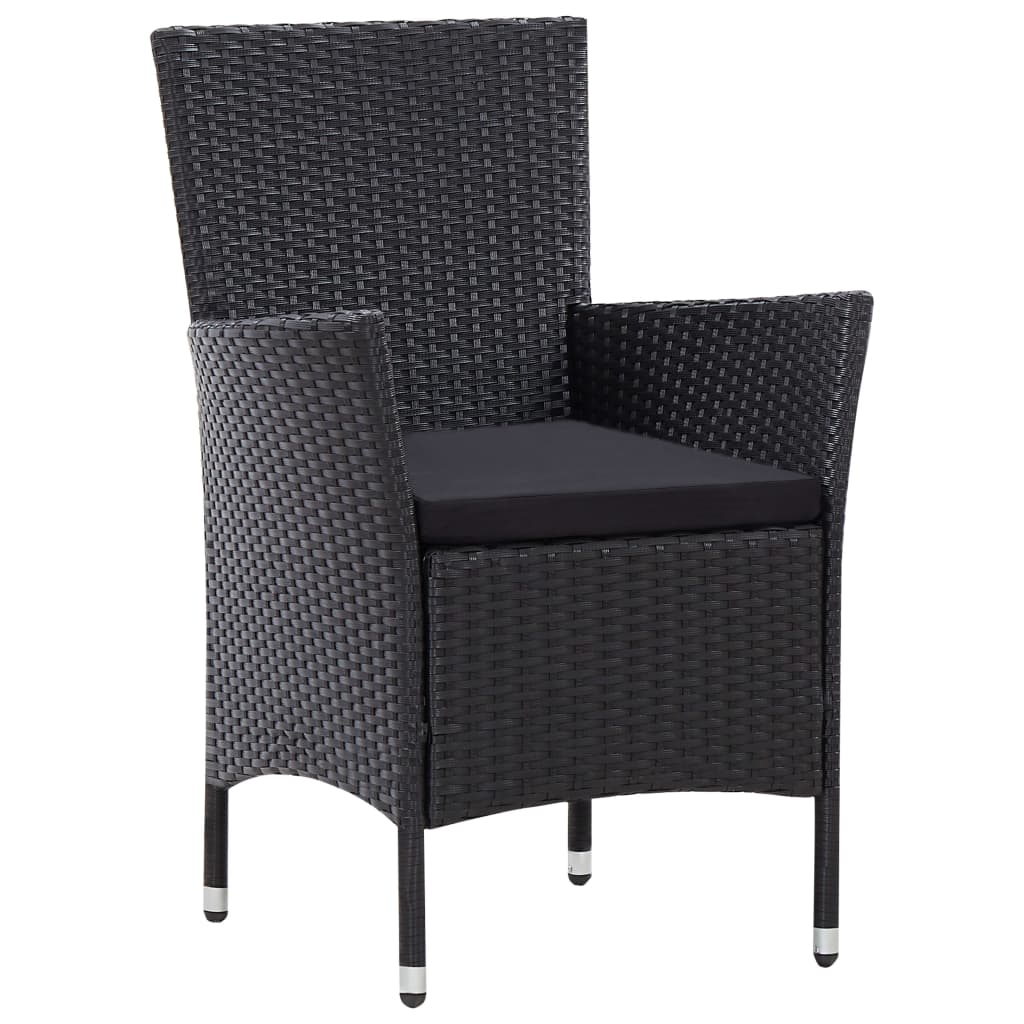 vidaXL 9-delige Tuinset poly rattan zwart