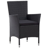 vidaXL 9-delige Tuinset poly rattan zwart