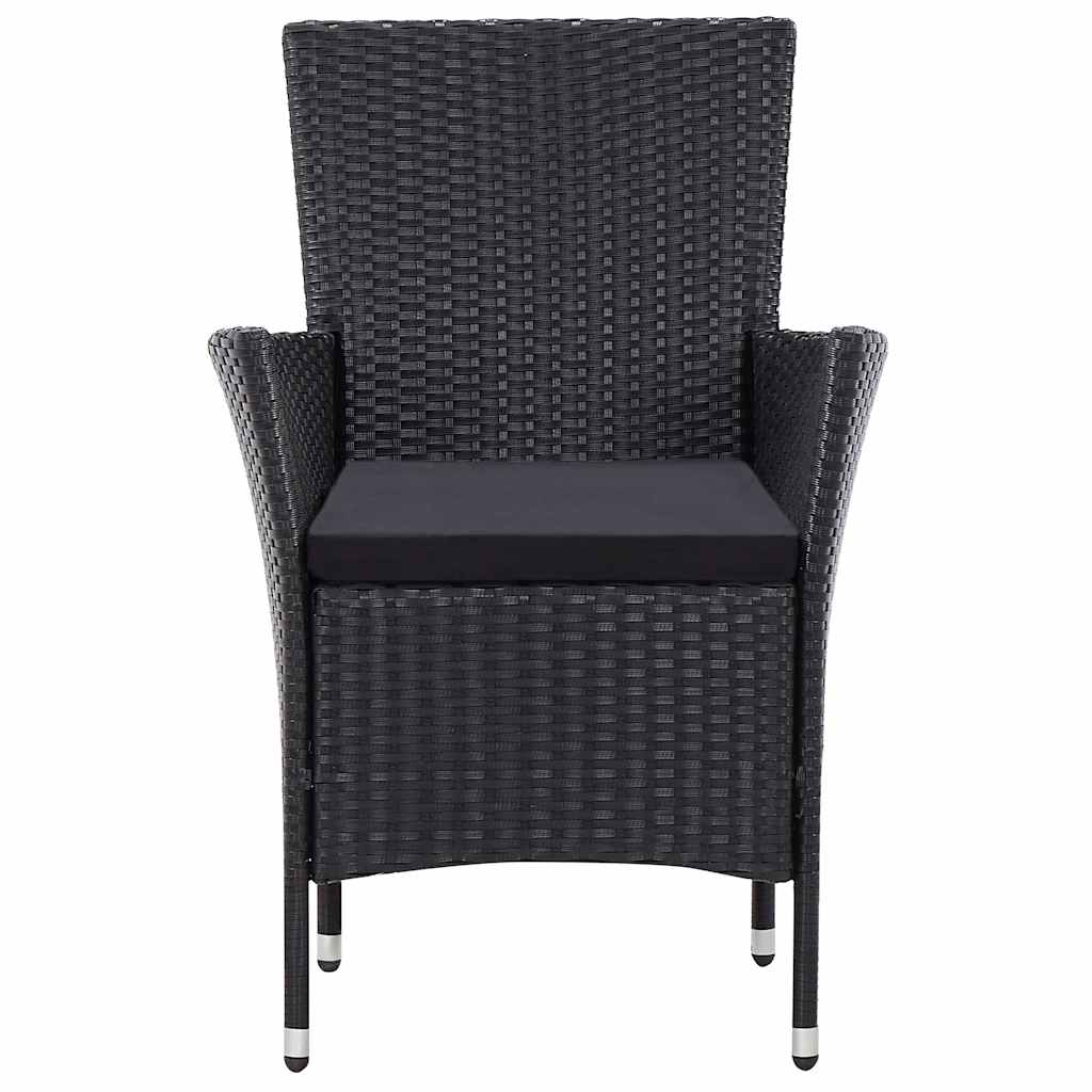vidaXL 9-delige Tuinset poly rattan zwart