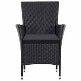 vidaXL 9-delige Tuinset poly rattan zwart