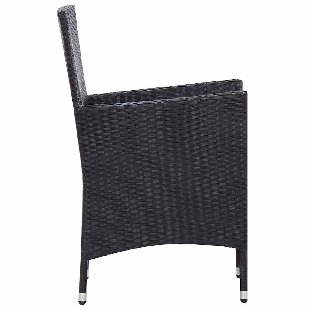 vidaXL 9-delige Tuinset poly rattan zwart