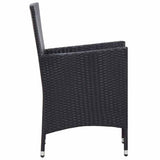 vidaXL 9-delige Tuinset poly rattan zwart