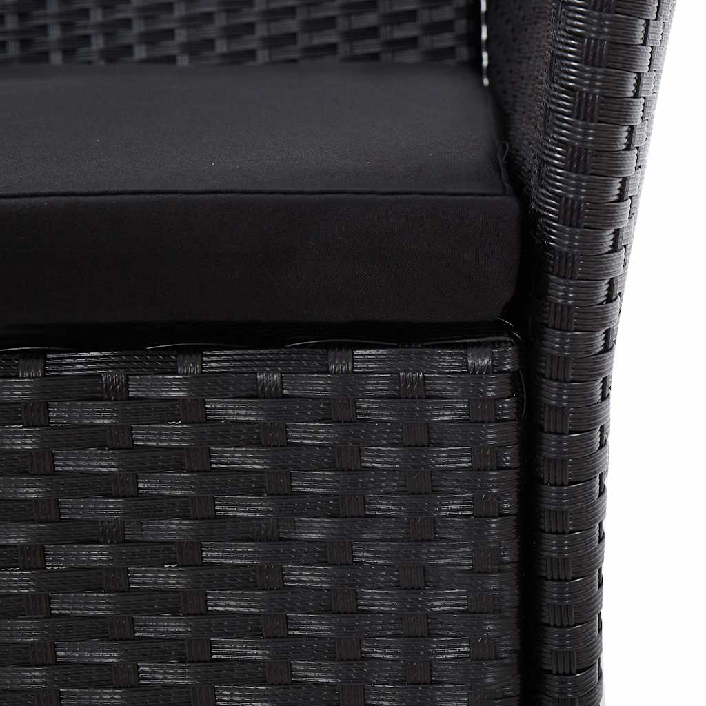 vidaXL 9-delige Tuinset poly rattan zwart