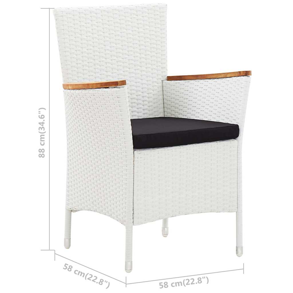 vidaXL 9-delige Tuinset poly rattan wit